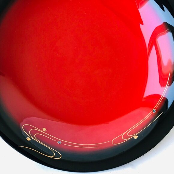 New Wajima lacquer Artisan handcrafted lily shaped candy bowl  Made in Japan - Picture 2 of 5